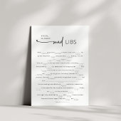 Minimalistisches Trendy Mad Lib Brautparty Game