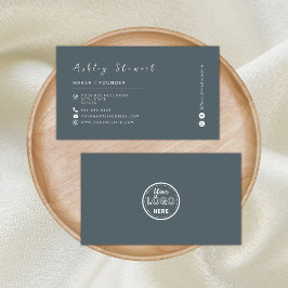 Minimalistisches trendy Navy-Beruflich-Branding-Lo Visitenkarte