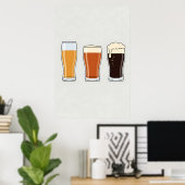 Minimalistisches Trio der Bierbrille - Bier Poster (Heimbüro)