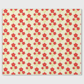 Minimalistisches Trio roter Blumen Design Geschenkpapier (Flach)