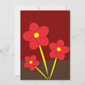 Minimalistisches Trio roter Blumen Design Save The Date (Rückseite)