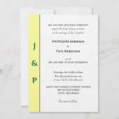 Minimalistisches Tropengelbes Monogramm Einladung (Vorderseite)