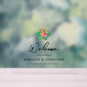 Minimalistisches Tropenparadies für Hochzeiten Acrylschild