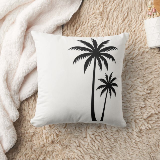 Minimalistisches Tropical Palm Trees Silhouette Ar Kissen (Decke)