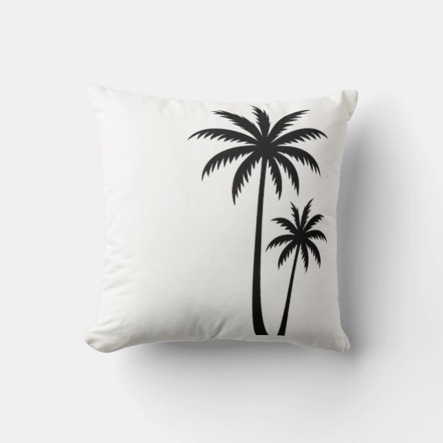 Minimalistisches Tropical Palm Trees Silhouette Ar Kissen (Vorderseite)