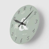 Minimalistisches tropisches Minengrün Runde Wanduhr (Winkel)