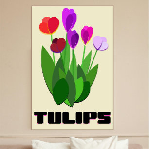 Minimalistisches Tulpen-Kunstposter – Modernes Flo Fotodruck