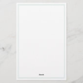 Minimalistisches Türkis-Monogramm mit zwei Rändern Briefpapier (Rückseite)