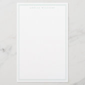 Minimalistisches Türkis-Monogramm mit zwei Rändern Briefpapier (Vorderseite)