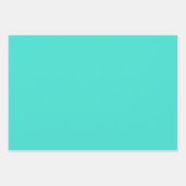 Minimalistisches türkisblaues schlichtes Geschenk Geschenkpapier Set (Vorderseite 3)