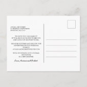 Minimalistisches Typografie-Foto Save the Date Ankündigungspostkarte (Rückseite)