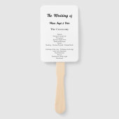 Minimalistisches typografisches Hochzeitsprogramm Fächer (Vorderseite)