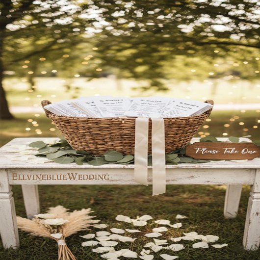 Minimalistisches typografisches Hochzeitsprogramm Fächer