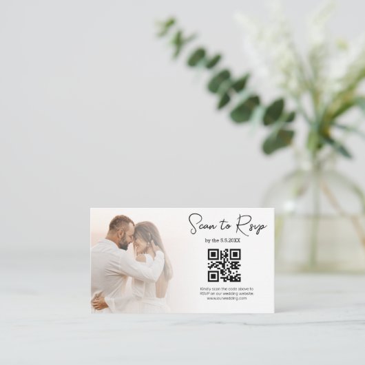 Minimalistisches uAwg qr-Foto Begleitkarte (Stehend Vorderseite)