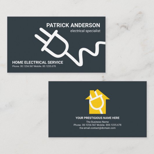 Minimalistisches übergroßes Steckmotiv für den Pow Visitenkarte (Vorne/Hinten)