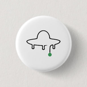 Minimalistisches UFO-Einzeiliger Zeichnung mit grü Button
