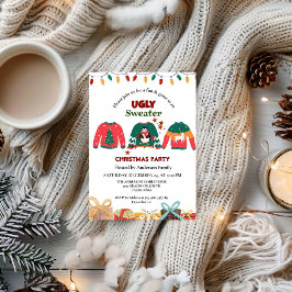 Minimalistisches Ugly Sweater Weihnachten Party Einladung