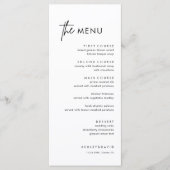 Minimalistisches und einfaches Abendmenü Menükarte (Vorderseite)