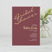 Minimalistisches und einfaches Brautparty aus Gold Einladung (Stehend Vorderseite)