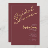 Minimalistisches und einfaches Brautparty aus Gold Einladung (Vorne/Hinten)