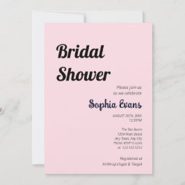 Minimalistisches und einfaches Brautparty in weich Einladung