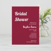 Minimalistisches und einfaches Burgundy-Brautparty Einladung (Stehend Vorderseite)