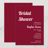 Minimalistisches und einfaches Burgundy-Brautparty Einladung (Vorne/Hinten)