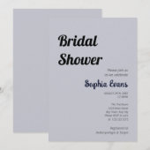 Minimalistisches und einfaches Cloud Gray-Brautpar Einladung (Vorne/Hinten)
