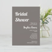 Minimalistisches und einfaches Dunkelsilber-Brautp Einladung (Stehend Vorderseite)