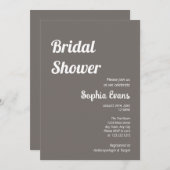 Minimalistisches und einfaches Dunkelsilber-Brautp Einladung (Vorne/Hinten)