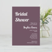 Minimalistisches und einfaches Eggplant-Brautparty Einladung (Stehend Vorderseite)