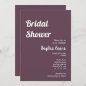 Minimalistisches und einfaches Eggplant-Brautparty Einladung (Vorne/Hinten)