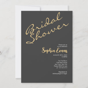 Minimalistisches und einfaches Gold und Graues Bra Einladung