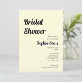 Minimalistisches und einfaches hellgelbes Brautpar Einladung (Stehend Vorderseite)