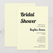 Minimalistisches und einfaches hellgelbes Brautpar Einladung (Vorne/Hinten)