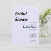 Minimalistisches und einfaches Lavendel-Brautparty Einladung (Stehend Vorderseite)