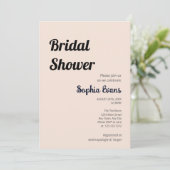 Minimalistisches und einfaches rosafarbenes Brautp Einladung (Stehend Vorderseite)