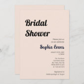 Minimalistisches und einfaches rosafarbenes Brautp Einladung (Vorne/Hinten)