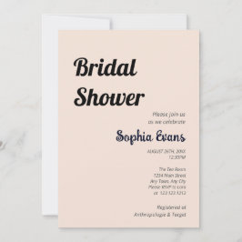 Minimalistisches und einfaches rosafarbenes Brautp Einladung