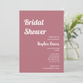 Minimalistisches und einfaches Rose Gold Brautpart Einladung (Stehend Vorderseite)