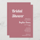 Minimalistisches und einfaches Rose Gold Brautpart Einladung (Vorne/Hinten)