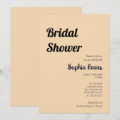 Minimalistisches und einfaches Sand-Brown-Brautpar Einladung (Vorne/Hinten)