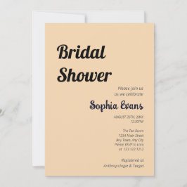 Minimalistisches und einfaches Sand-Brown-Brautpar Einladung