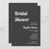 Minimalistisches und einfaches Schattengrau-Brautp Einladung (Vorne/Hinten)