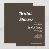 Minimalistisches und einfaches Taupe Brautparty Einladung (Vorne/Hinten)