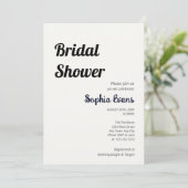 Minimalistisches und einfaches weißes Brautparty Einladung (Stehend Vorderseite)