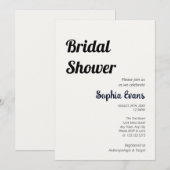 Minimalistisches und einfaches weißes Brautparty Einladung (Vorne/Hinten)