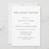 Minimalistisches und elegantes Probe-Dinner Einladung (Vorderseite)