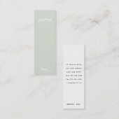 Minimalistisches und modernes Grün Mini Visitenkarte (Vorne/Hinten)