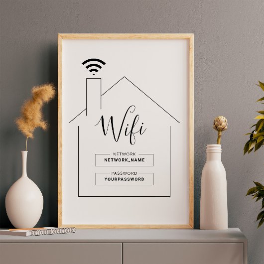 Minimalistisches und modernes WLAN-Passwort-Poster Poster